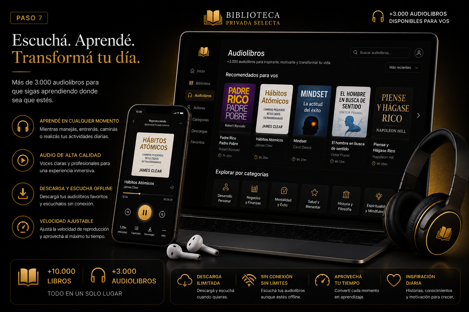 Sección de audiolibros de la biblioteca